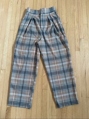 5 for $25 // Urban Outfitters high waist barrel leg plaid cropped pants small
